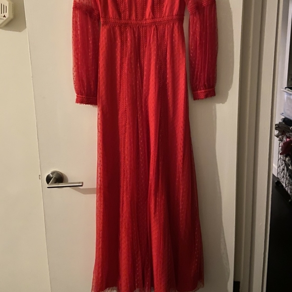 NWT BCBG MAXAZRIA Dotted Lace Blouson Gown Dress - Picture 4 of 4